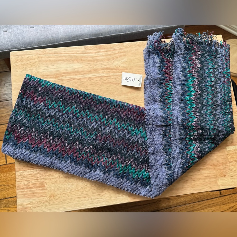 NWT Missoni Foulard Metallic / Purple / Magenta / Teal Scarf